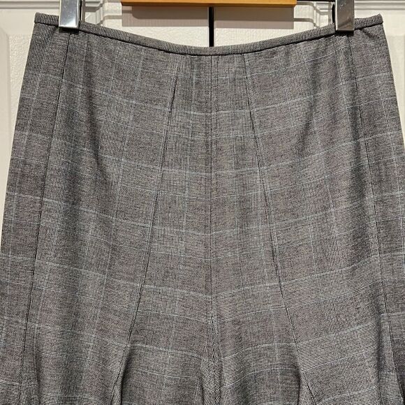 Nine West Black/Grey/White Plaid Trumpet A-Line Skirt Size 4 - Picture 2 of 11